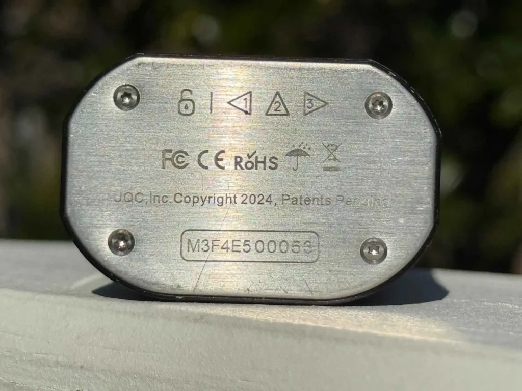 The bottom of the Solo 3 with the Unlock Screen code and certifications. Don’t steal my serial number!

