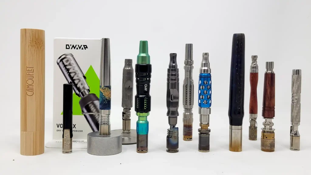 Stick Vapes like the Dynavap, Tempest, and Stunner all lined up
