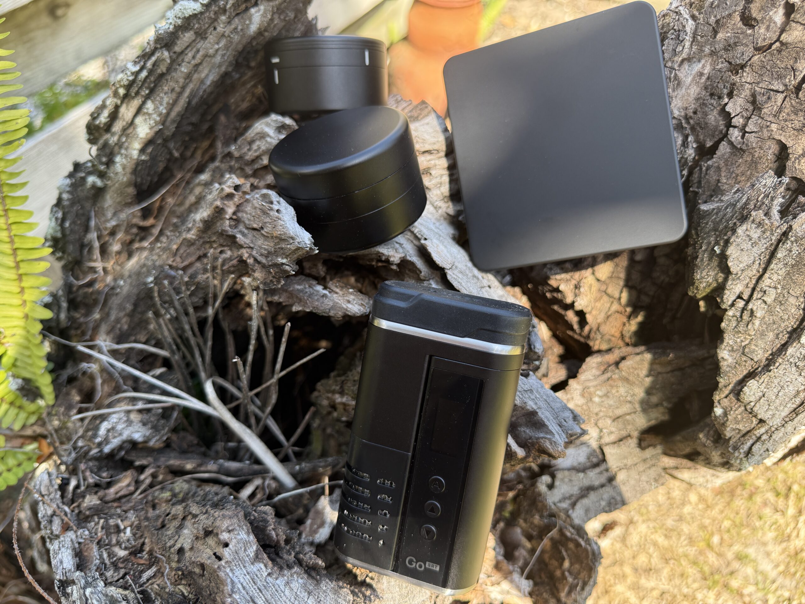 The Arizer Go SRT ecosystem - Go SRT, Go ShellCase, Go Shell Puck, Herb Mill